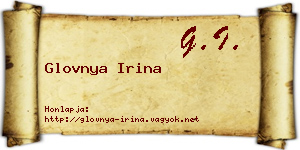 Glovnya Irina névjegykártya